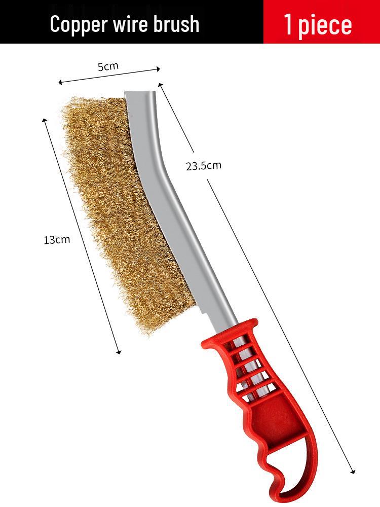 Industrial Stainless Steel Wire Brush with Handle - Copper Wire for Grill and Rust Cleaning