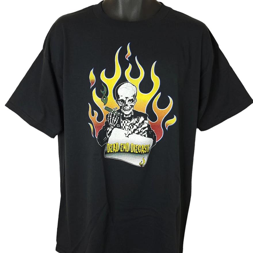 

Vintage Dead End Diecast 100% Cotton T-shirt Mens Tees Top Mens Size XL 90s Skeleton Skull Muscle Toy Cars 3XL