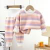 Baby Thermal Underwear Set With Cartoon Print High-Waist Warm Milk Silk Pajamas Toddlers 1-3 Years
