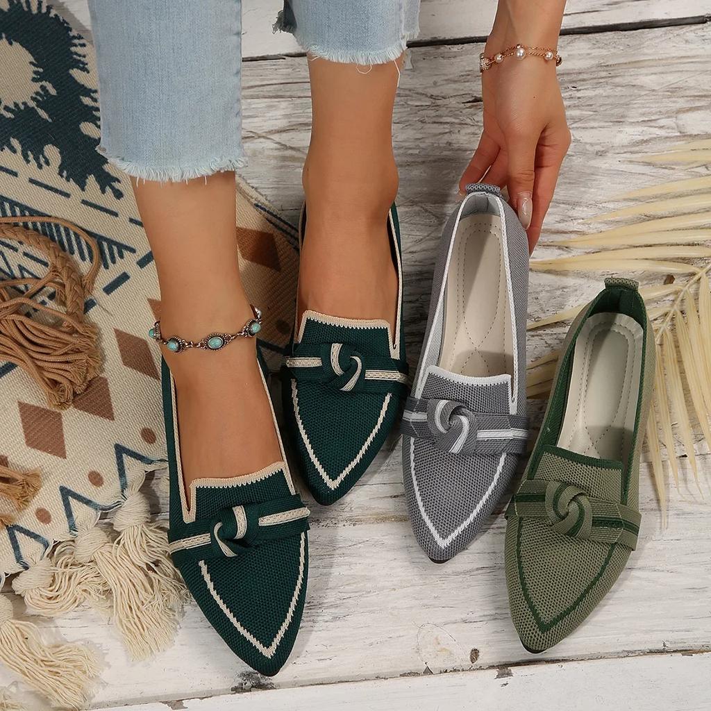 Fashion Women's Shoes Loafers Ballet Flats Pointed Toe Barefoot Slip-on Casual Low Heel Luxury Brand Woman Shoe New in Butterfly Female
