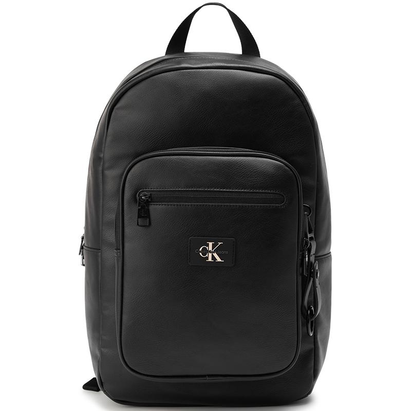 

Calvin Klein Solid Color Logo Fashion Minimalist Patch Large Capacity Lightweight Backpack Men backpack Space-Black HH3818-001 001-Space Black,OS