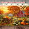 2D Plane, 1 Piece of Thanksgiving Background Fabric - Autumn Farmhouse Party Decoration, Easy-to-hang Polyester Fiber Banner