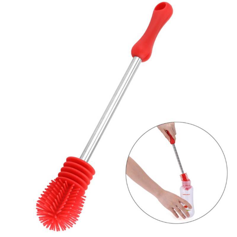 Food Grade Silicone Bottle Brush With Long Handle Baby Cup Cleaning Tool For Daily Use