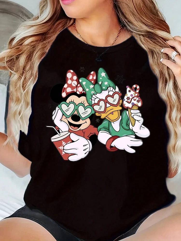 Christmas Mickey Mouse And Minnie TShirt Unisex S