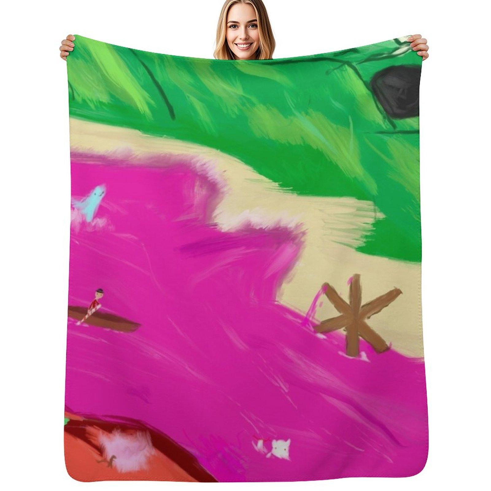 The Great Gumdrop Falls Throw Blanket Soft Breathable Blanket for Night Sleeping Size: 75*100cm, Weight: 230 GSM
