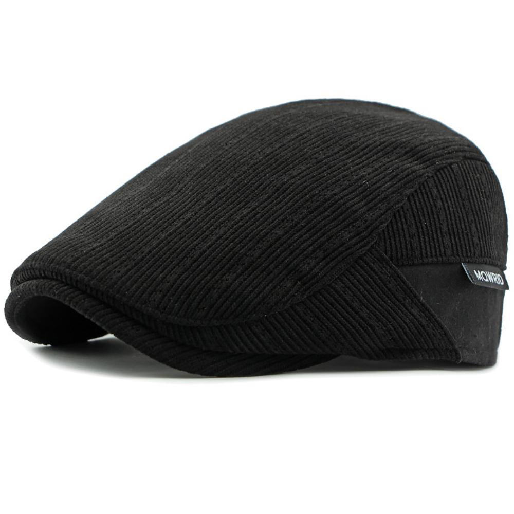 HT4587 Berets Autumn Winter Hat Caps for Men Women Fleece Lined Corduroy Beret Hat Adjustable Ivy Flat Cap Male Female Beret Cap