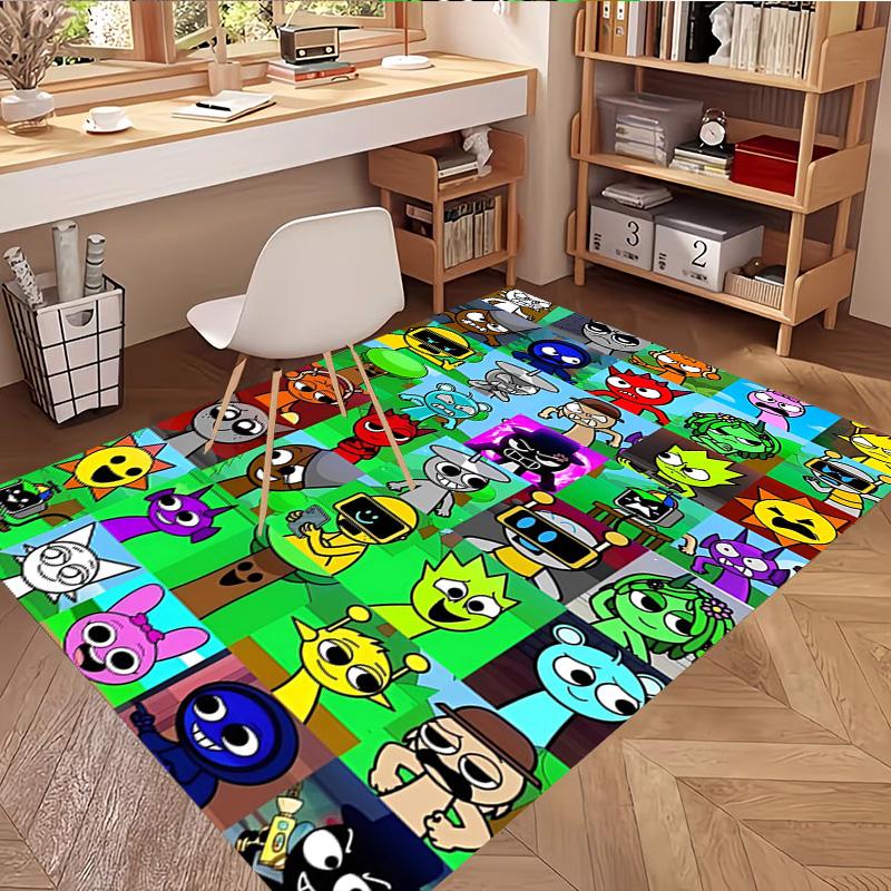 Sprunki Game Print Rug, Washable Floor Carpet, For Entryway Dorm Laundry Room Office Study, Home Decor Birthday Christmas Gift