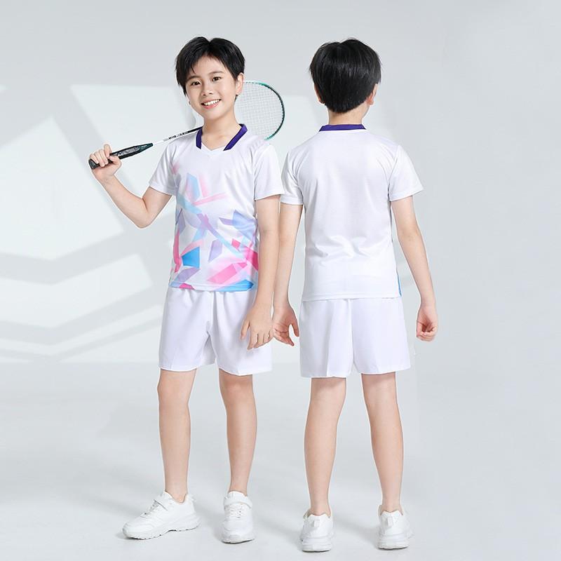 Kids Quick-Dry Badminton Training Set Girls Boys Sportswear Lightweight Bamboo Fiber Athletic Outfit