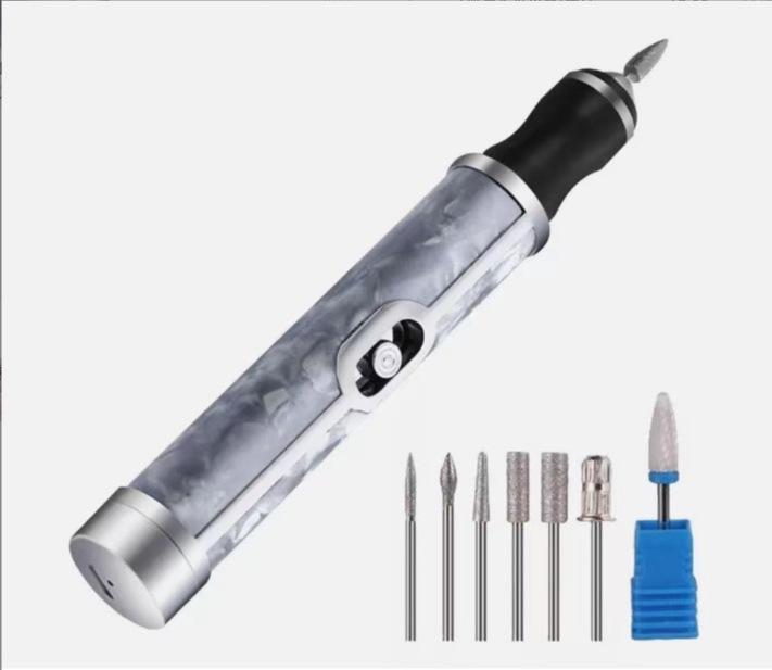 Wireless Electric Nail Grinder: Portable Manicure Tool for Shaping & Removing Nails with Rechargeable Grinding Pen.