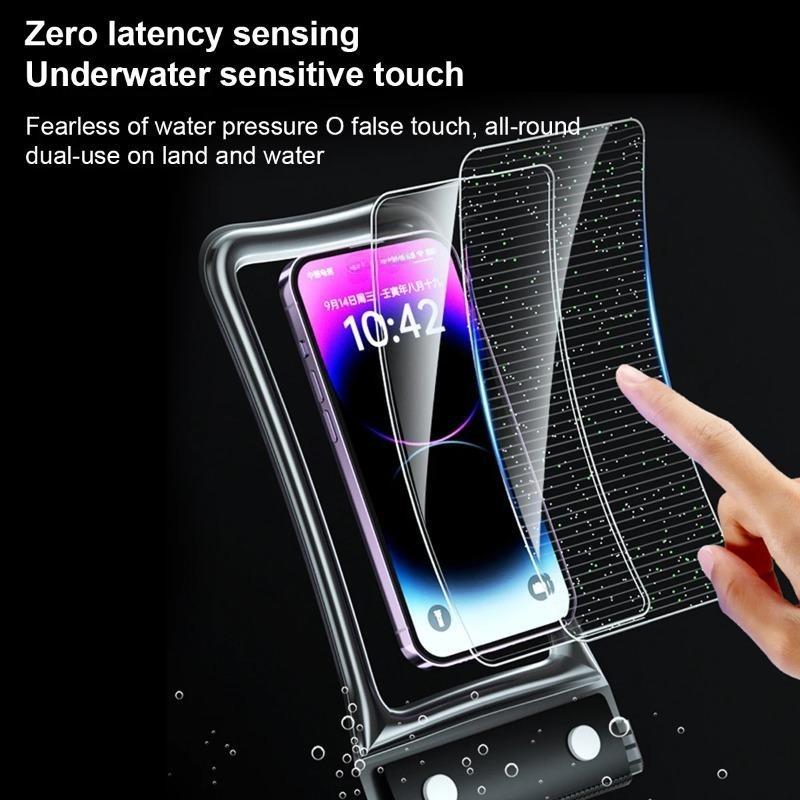 Full View Floating Waterproof Phone Case Underwater Dry Bag with Seal for Swimming, Diving, Beach, Rainy Day & Outdoor Use