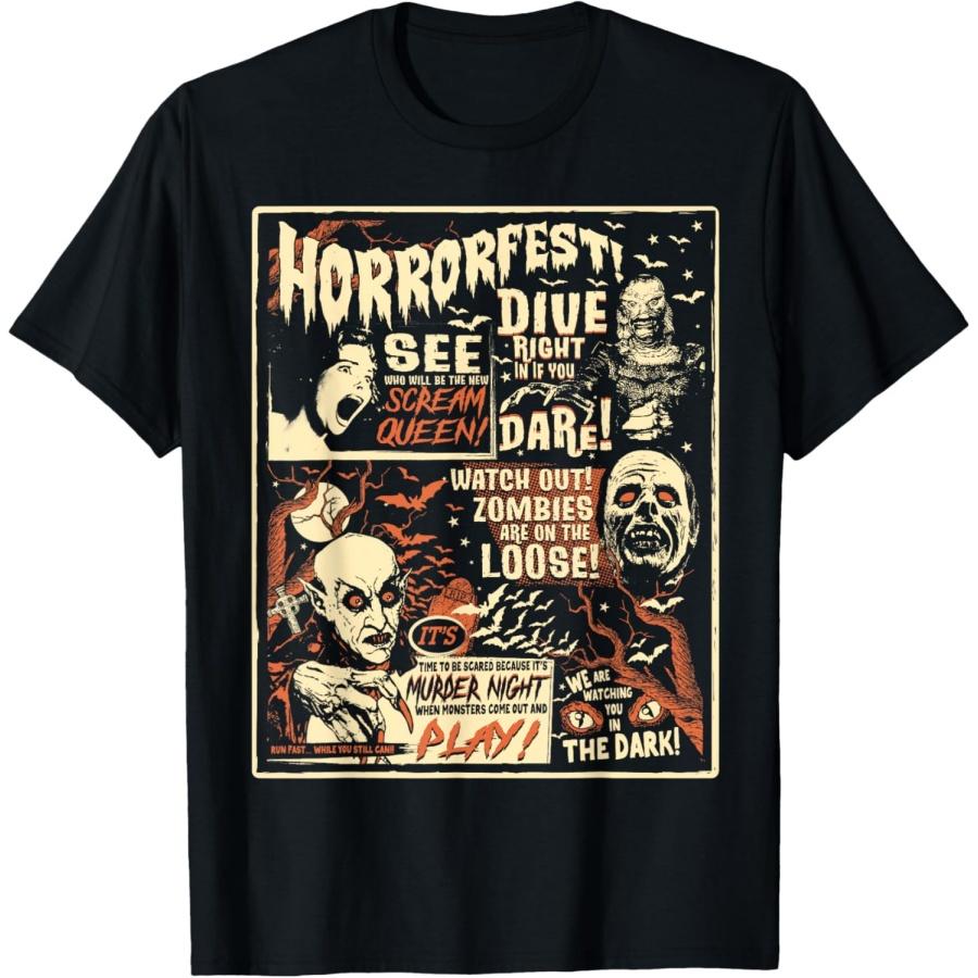 

Vintage Horrorfest Poster Halloween Movie Old Time Horror T-Shirt XXXXXL чорний