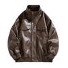 American PU leather jacket men's jacket spring and autumn new stand-up collar locomotive clothing versatile trend explosive jacket men