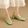 Women's high-heeled sandals spring and summer new simple and comfortable thick heel large size light mouth bag head sandals