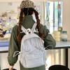 Schoolbag Schoolbag Girls College Students Pleated Drawstring Bow Design Sense Going Out Backpack Women Travel Lightweight Small Backpack