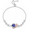 Iefil Rose Heart Birthstone Bracelets for Women