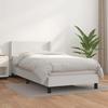 Exclusive House - Bed Slat Base with Mattress White 100x200cm Faux Leather