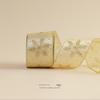 Gold Christmas Ribbons Imitation Hemp Material Bows Craft Decoration  Christmas Decorations