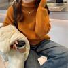 Solid color versatile turtleneck knitted bottoming shirt women's autumn and winter new loose turtleneck pullover sweater inner