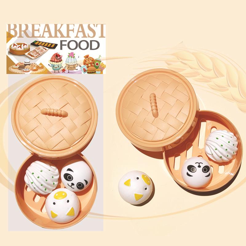 Kids Kitchen Play Set: Steamer, Hamburger, Pizza, and Simulated Food Toys