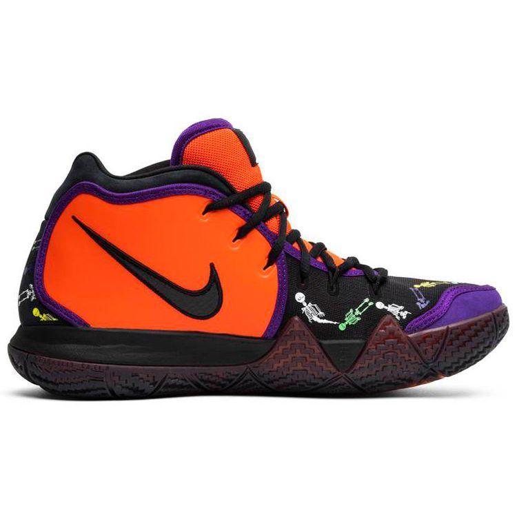 Nike קיירי 4 PE יום המתים נעלי סניקרס לגברים רב-צבעוני כתום-קבוצתי שחור-רב-צבעוני CI0278-800