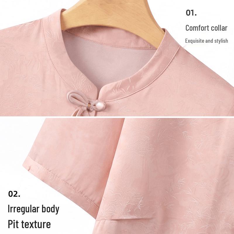 Yu Zhaolin Women's New Chinese Style Embroidered Summer Shirt