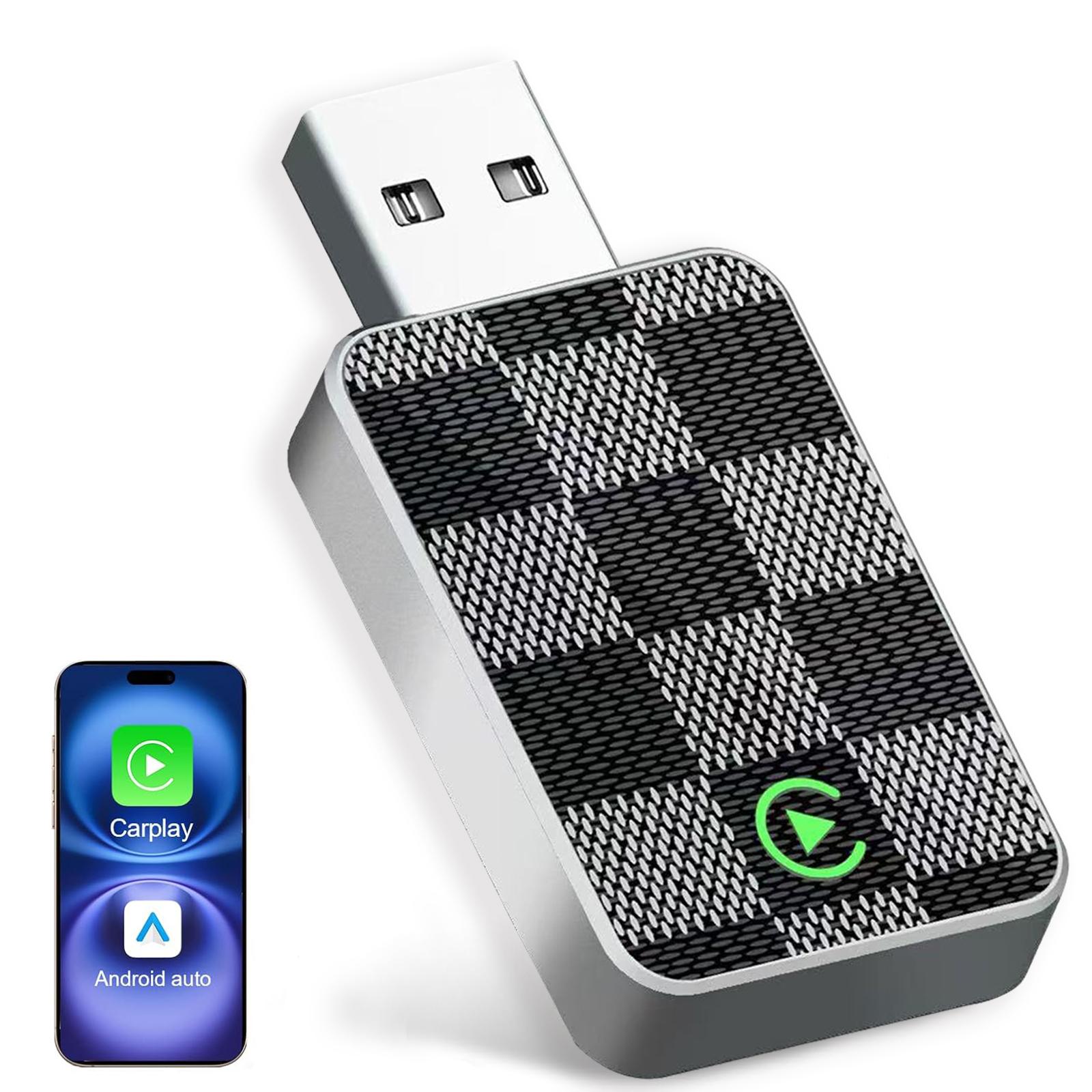 

2 in 1 Wireless CarPlay Android Auto Adapter for iPhone Android Phones Built-In CarPlay Android Auto Vehicles A