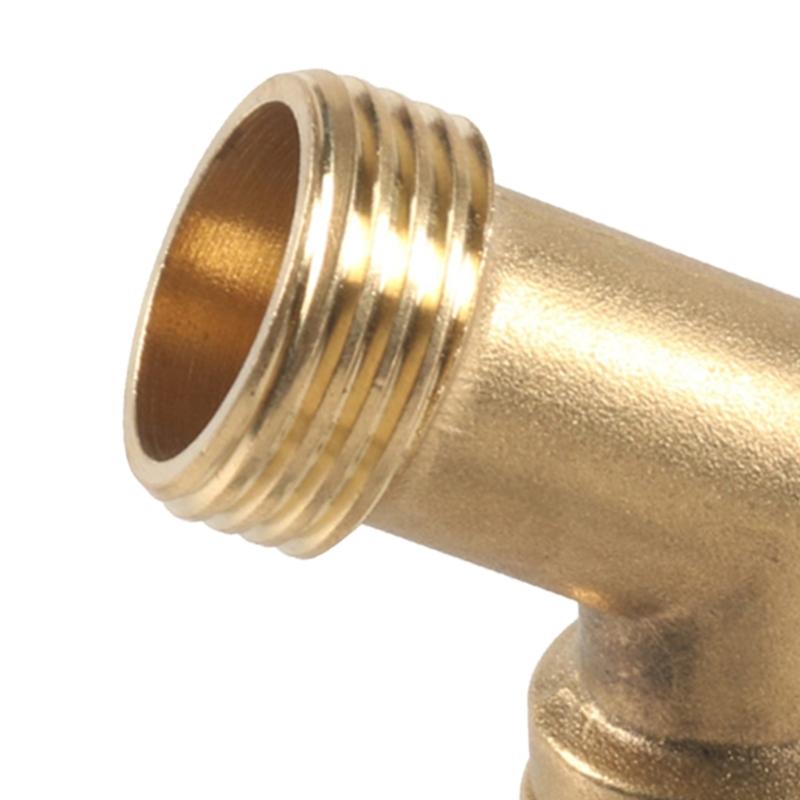 Universal 3/4 Inch Brass Garden Hose Link Bend Adapter Elbow Fitting Leak Proof Design for Irrigation Outdoor & Yard Use