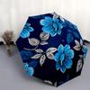 1pc Blue Floral Pattern Umbrella with Plastic Handle,Compact & Stylish,Suitable for All Seasons Ptys26053