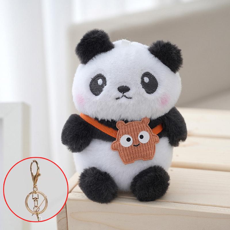 Cute Panda Plush Toy Keychain Cartoon Bag Pendant Bag Accessories Car Key Chain Pendant Ornaments  Gift