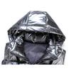 Neue demontierbare Kapuzenweste aus glänzendem Leder für Männer und Frauen, Persönlichkeit, gutaussehend, warm, verdickt, Jugendtrend, Winter