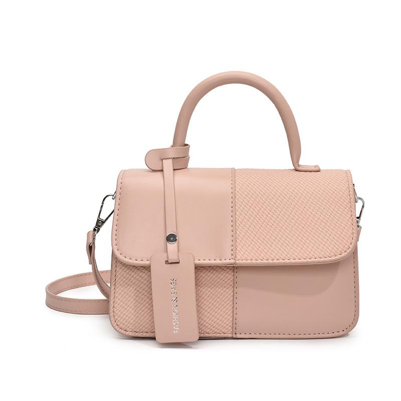 Contrasting Color Retro Portable Small Square Bag Women's 2025 New Fashion High-end Texture Shoulder Bag Personalized Commuter Messenger Bag