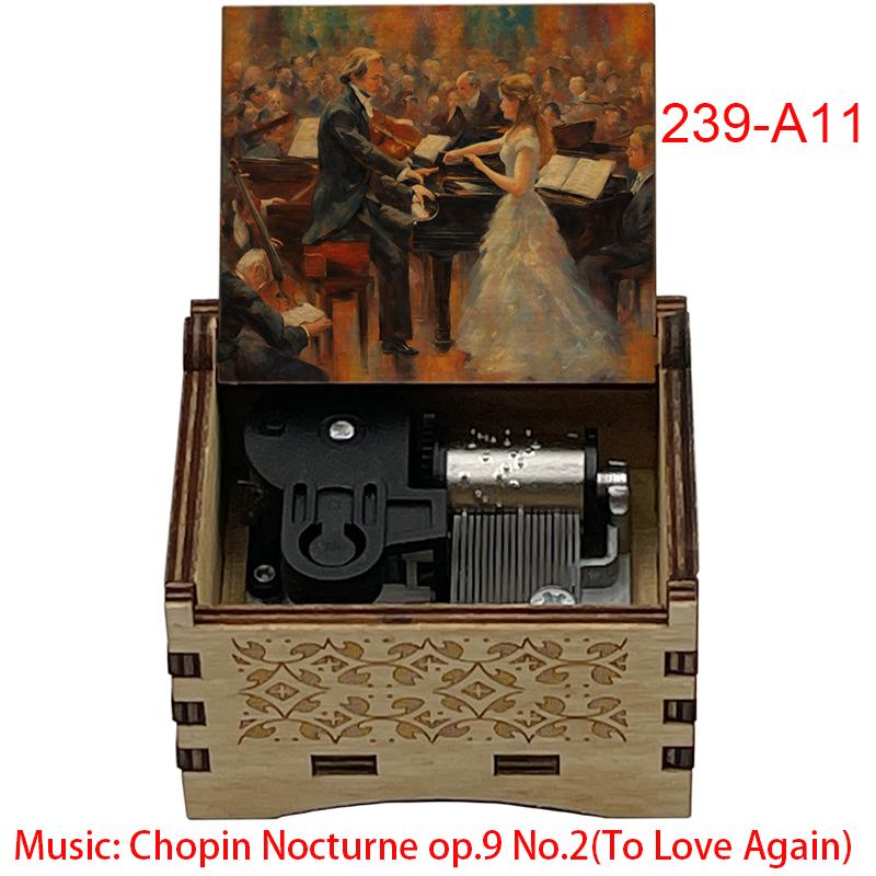 Vintage Chopin Nocturne Op. 9 No. 2 Music Box to Love Again Mechanical Movement Special Gift Valentine's Day & Birthday Gift