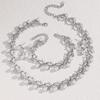 Pearl Necklace Set Women'S Alloy Diamond Necklace Earrings Bridal Premium Two-Piece Set