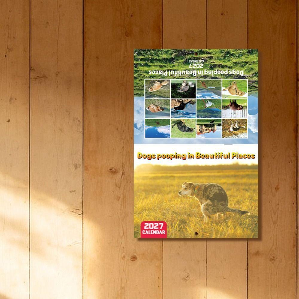 Monthly Layout Wall Calendar Wall Hanging Dogs Pooping Calendar New Agenda Schedule Organizer  Home