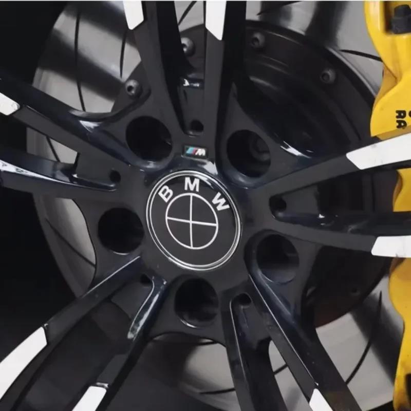 För BMW M E46 E90 E60 Bilklistermärke 56/65mm Bilfälg Centerkåpa Klistermärken 4St Stadig Fast Klistra Anti Lös Emblem Fälg Dekal Vattentät CVB1