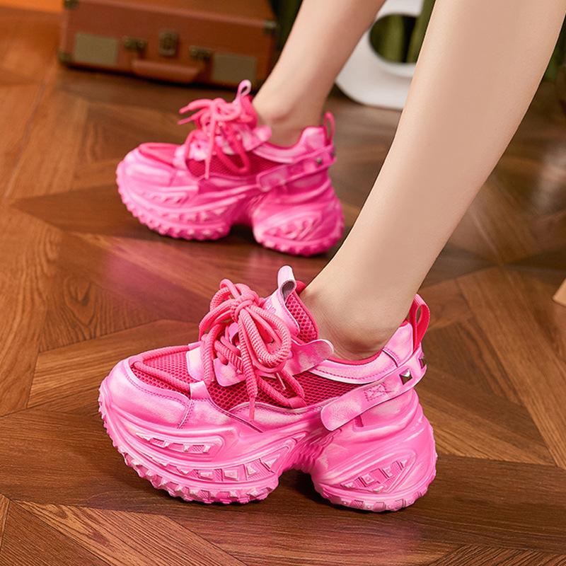 Plateau-Dad-Schuhe Damen Frühling neue Retro-Casual-Sportschuhe modische vielseitige Schuhe mit innerer Erhöhung für Damen