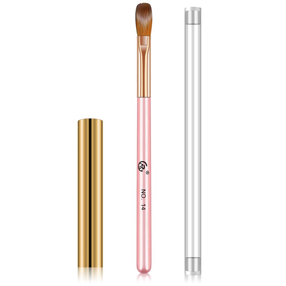 

Nail Art Acrylic Nail Brush Size 8/10/14 Pink Handle Acrylic Brush Professional Powder Extended Engraving Nails DIY Design Tool