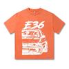 Retro Washed Vintage T-Shirt High Quality T Shirts E36 T-Shirt Summer Oversized Short Sleeve Clothes Cotton Loose Street Tops