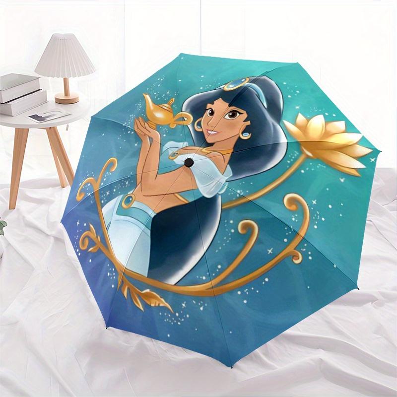 

1pc Jasmine Princess Fully Automatic Folding Portable Umbrella, 8 Iron Frames, Three-Fold Design, Suitable for All Seasons, Suitable for Out
