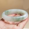 Green Marbled Stone Bracelet, Polished Round Slip On Bangle Jewelry for Work Outfits, Gatherings, and Everyday Styling