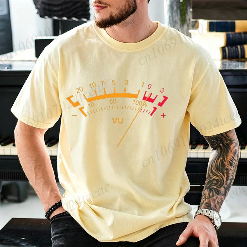 VU Volume Meter Graphic T-Shirt Unisex Rock DJ Recording Studio Engineer Tshirts Short Sleeve Tee Novelty Musician Casual Shirts