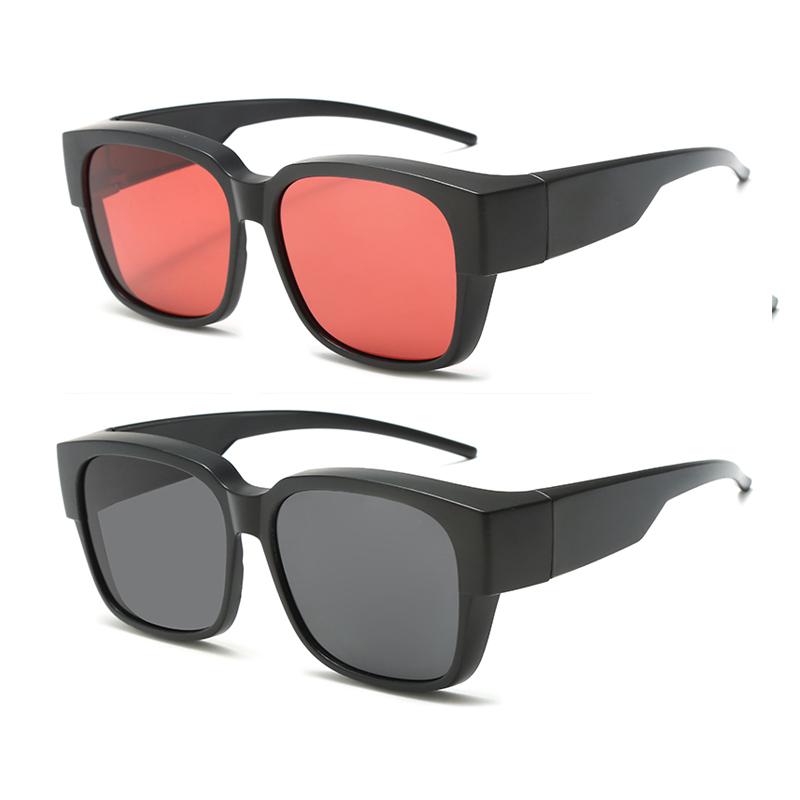 2pcs Men for Driving Riding That Can Be Worn Over Other Glasses Square Shades Wrap Around Fit Over Glasses Sunglasses UV400