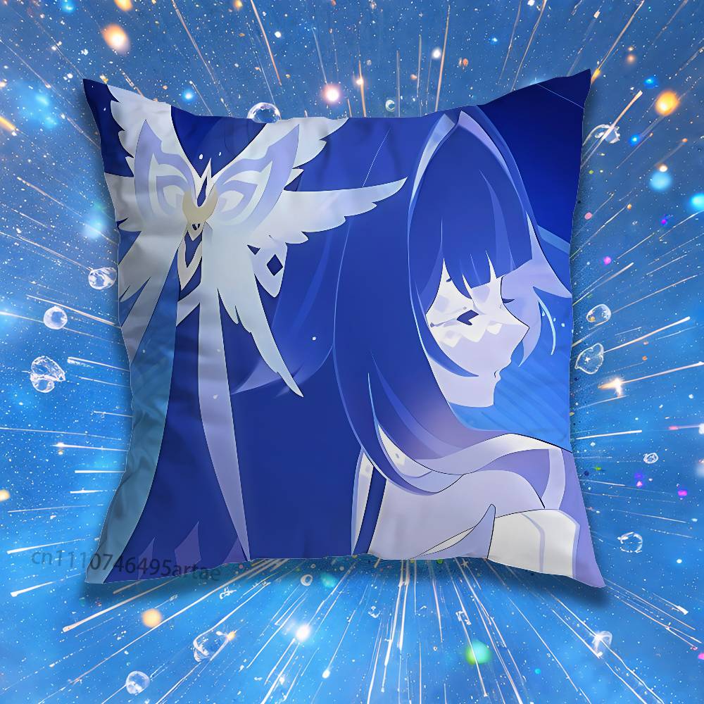 GGenshin Columbina Impact Vintage Anime Pillow for Sofa Seat Chair DecorativeModern Home Decor Print Throw Cushion