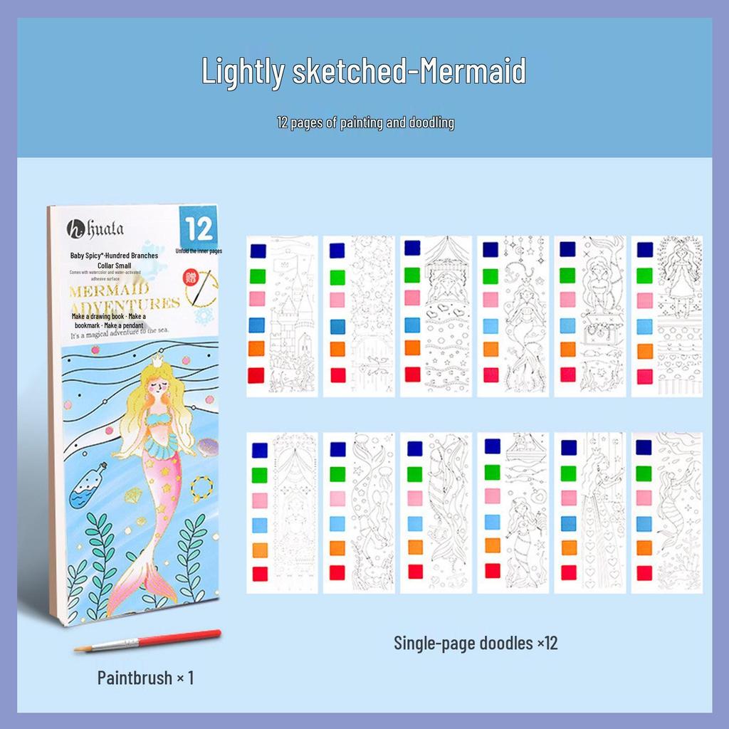 Children's Watercolor Coloring & Doodling Sticky Notes - Educational Drawing & Painting Book for Kindergarten