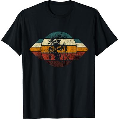 Vintage Retro Leonidas Krieger Spartaner Gladiator Helm T-Shirt