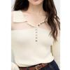 Qiushui Yiren Women's Ribbed V-Neck Knit Sweater