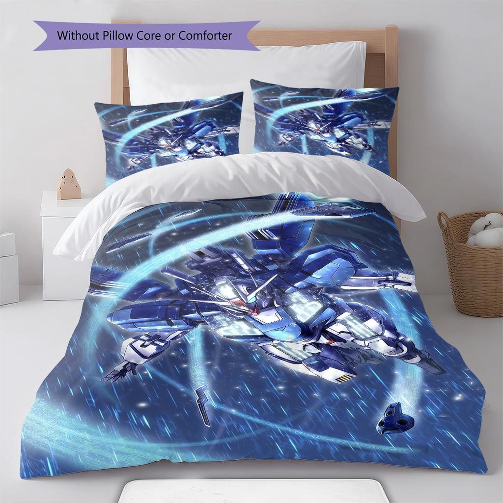 Gundam Bedding Set Char’s Zaku Anime Duvet Cover Polyester Soft Bed Linen Bedroom Set -QJY