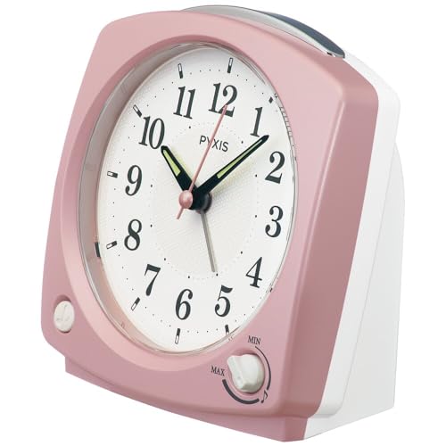 Seiko Clock Alarm Clock Table Clock Analog Melody Pink Pearl PYXIS 125×120×69mm NR455P