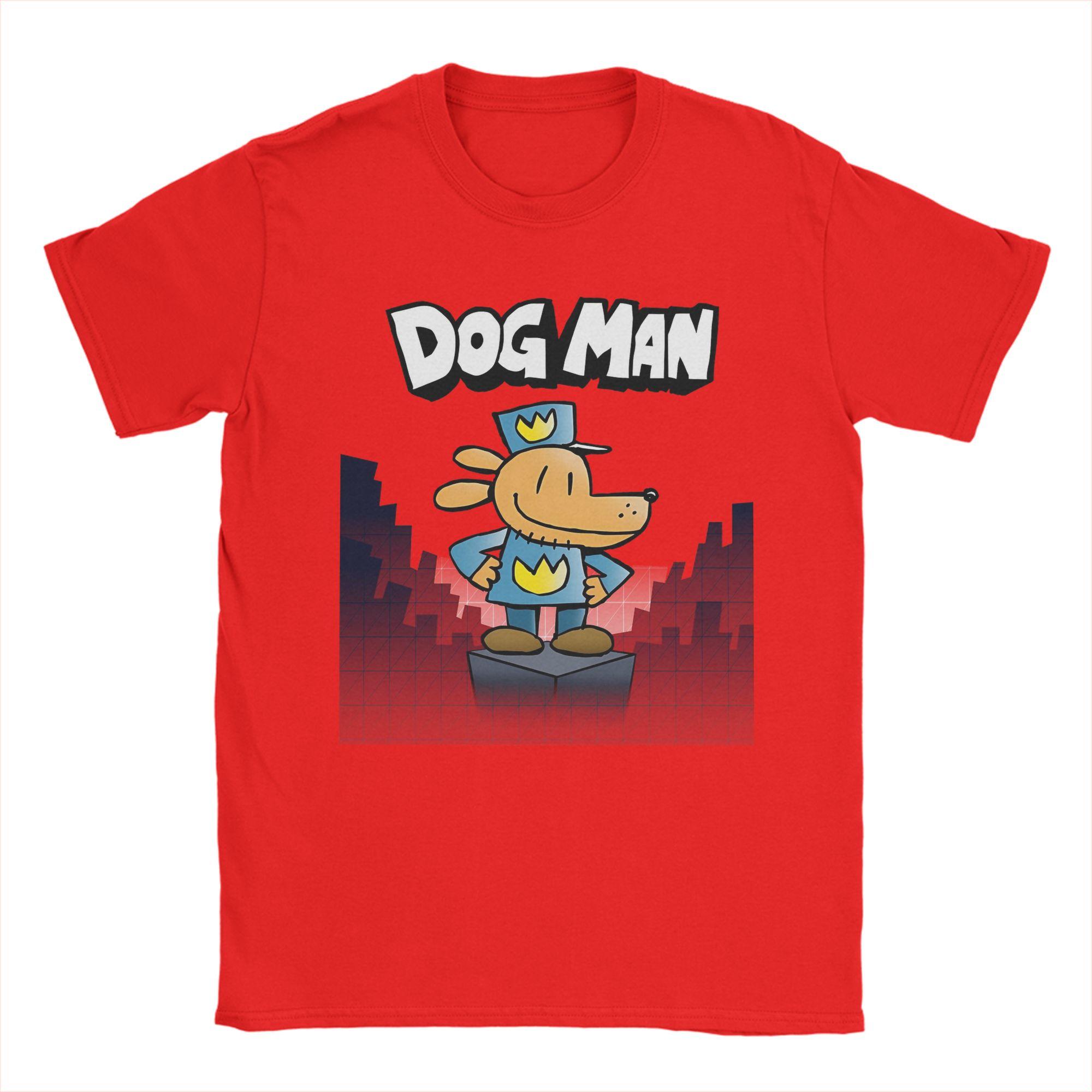 Men Kid Funny Animation Adventure Movie T Shirts Dog Man Pure Cotton Tops Novelty Short Sleeve Crewneck Tee Shirt Unique TShirt S