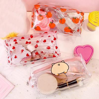 1 Unidad Bolsa de Cosméticos Pequeña Transparente Linda Impermeable Clara para Mujer Bolsa de Maquillaje de Viaje Organizador de Maquillaje Estuche Cremallera Neceser de Belleza